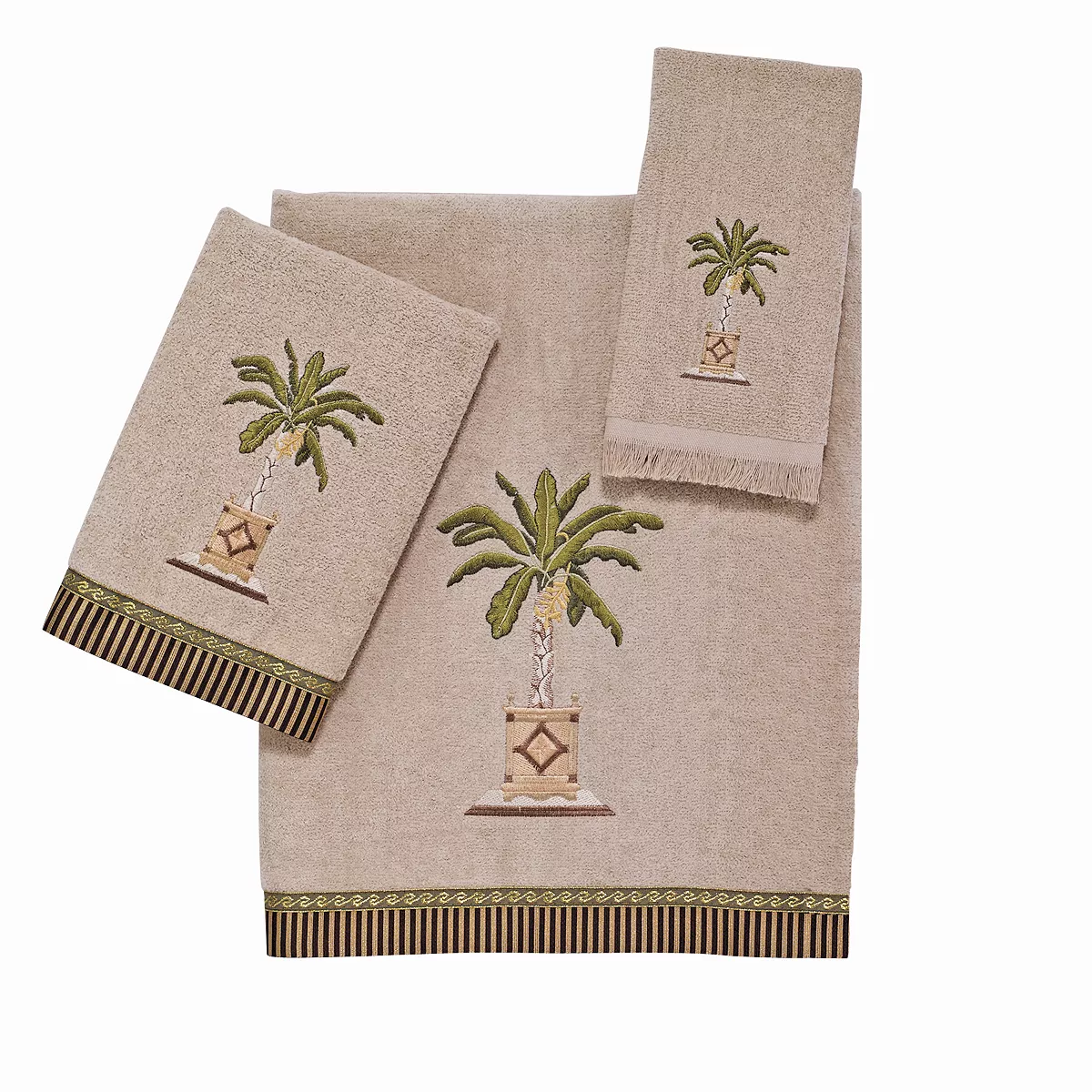 Avanti Banana Palm Embroidered Bath Towel 3 Avanti Banana Palm Embroidered Bath Towel