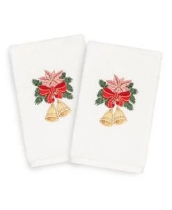 Linum Home Christmas Bells 100% Turkish Cotton 2-Pc. Hand Towel Set -Avanti Linens Shop 10743925 fpx