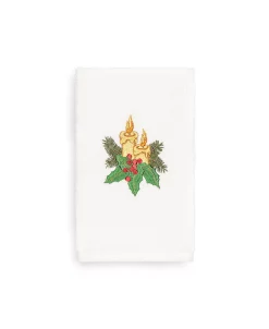 Linum Home Christmas Candles 100% Turkish Cotton Hand Towel -Avanti Linens Shop 10743929 fpx