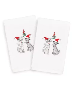 Linum Home Christmas Cute Couple 100% Turkish Cotton 2-Pc. Hand Towel Set -Avanti Linens Shop 10743949 fpx