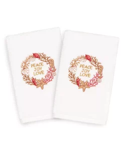 Linum Home Christmas Peace 100% Turkish Cotton 2-Pc. Hand Towel Set -Avanti Linens Shop 10743989 fpx