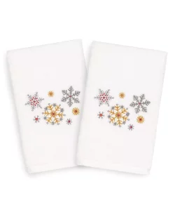 Linum Home Christmas Snowfall 100% Turkish Cotton 2-Pc. Hand Towel Set -Avanti Linens Shop 10744013 fpx