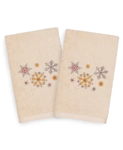 Linum Home Christmas Snowfall 100% Turkish Cotton 2-Pc. Hand Towel Set -Avanti Linens Shop 10744015 fpx