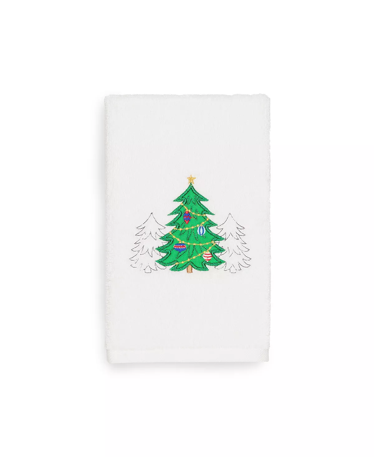 Linum Home Christmas Three Trees 100% Turkish Cotton Hand Towel 5 Linum Home Christmas Three Trees 100% Turkish Cotton Hand Towel - Image 3