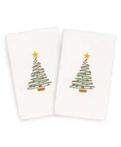 Linum Home Christmas Tree 100% Turkish Cotton 2-Pc. Hand Towel Set -Avanti Linens Shop 10744053 fpx