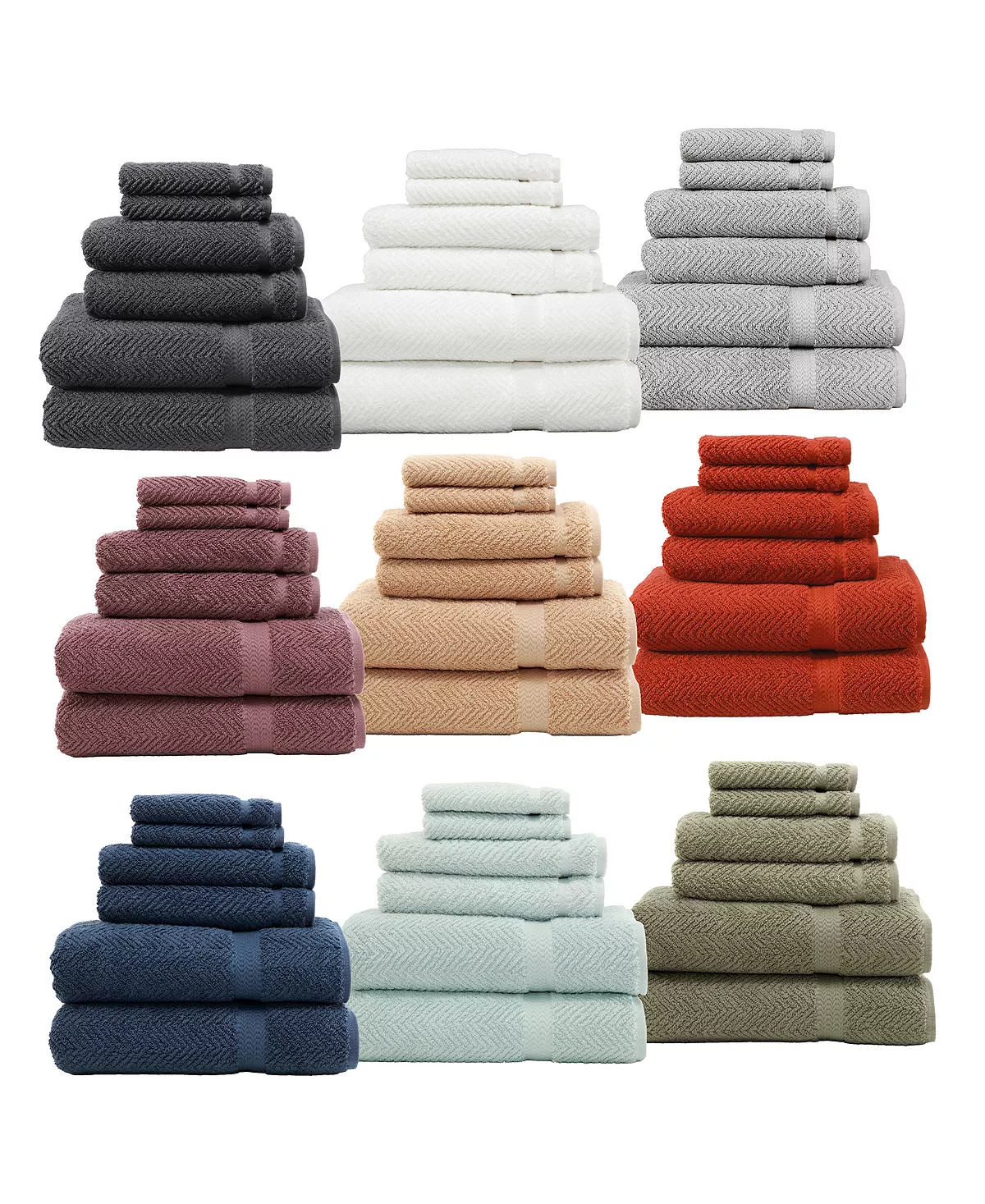 Linum Home Rringbone 6-Pc. Towel Set 4 Linum Home Rringbone 6-Pc. Towel Set - Image 2