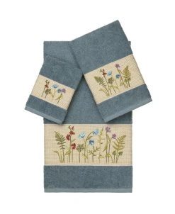 Linum Home Serenity 3-Pc. Embellished Towel Set