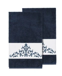 Linum Home Scarlet 2-Pc. Embellished Bath Towel Set