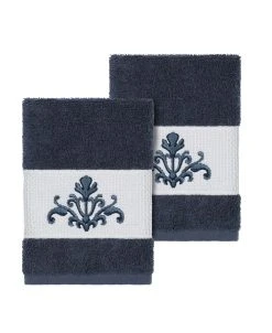 Linum Home Scarlet 2-Pc. Embellished Washcloth Set