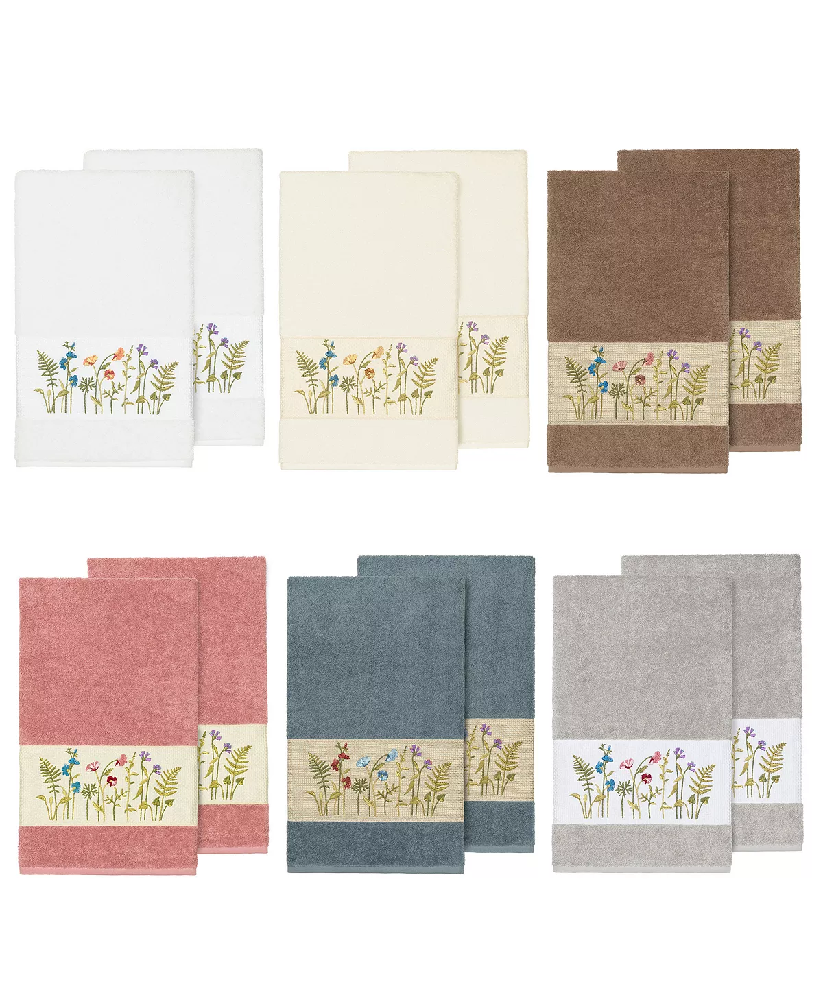 Linum Home Serenity 2-Pc. Embellished Bath Towel Set 4 Linum Home Serenity 2-Pc. Embellished Bath Towel Set - Image 2