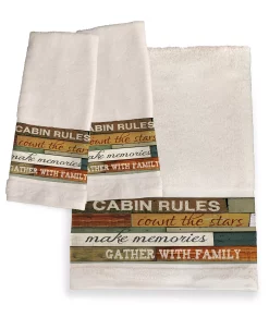 Laural Home Cabin Rules Bath Towel