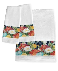 Laural Home Midnight Floral Bath Towel