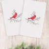 Linum Home Christmas Cardinal 100% Turkish Cotton 2-Pc. Hand Towel Set -Avanti Linens Shop 11010415 fpx