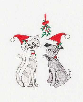 Linum Home Christmas Cute Couple 100% Turkish Cotton Hand Towel 4 Linum Home Christmas Cute Couple 100% Turkish Cotton Hand Towel - Image 2