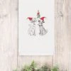 Linum Home Christmas Cute Couple 100% Turkish Cotton Hand Towels