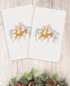 Linum Home Christmas Deer 100% Turkish Cotton Hand Towels -Avanti Linens Shop 11010427 fpx