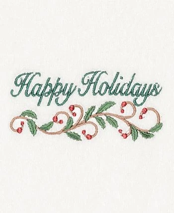 Linum Home Christmas Happy Holidays 100% Turkish Cotton Hand Towel 4 Linum Home Christmas Happy Holidays 100% Turkish Cotton Hand Towel - Image 2