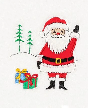 Linum Home Christmas Santa Waving 100% Turkish Cotton Hand Towel 4 Linum Home Christmas Santa Waving 100% Turkish Cotton Hand Towel - Image 2