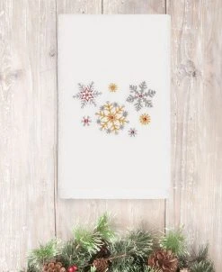 Linum Home Christmas Snowfall 100% Turkish Cotton Hand Towel