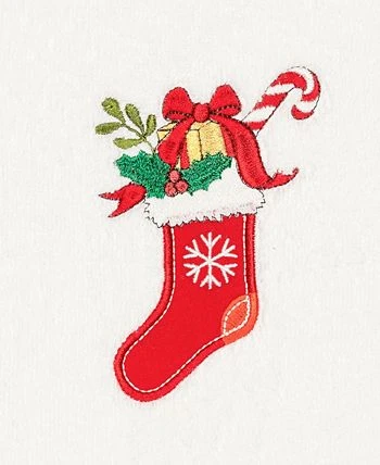 Linum Home Christmas Stocking 100% Turkish Cotton Hand Towel 4 Linum Home Christmas Stocking 100% Turkish Cotton Hand Towel - Image 2