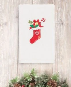Linum Home Christmas Stocking 100% Turkish Cotton Hand Towel