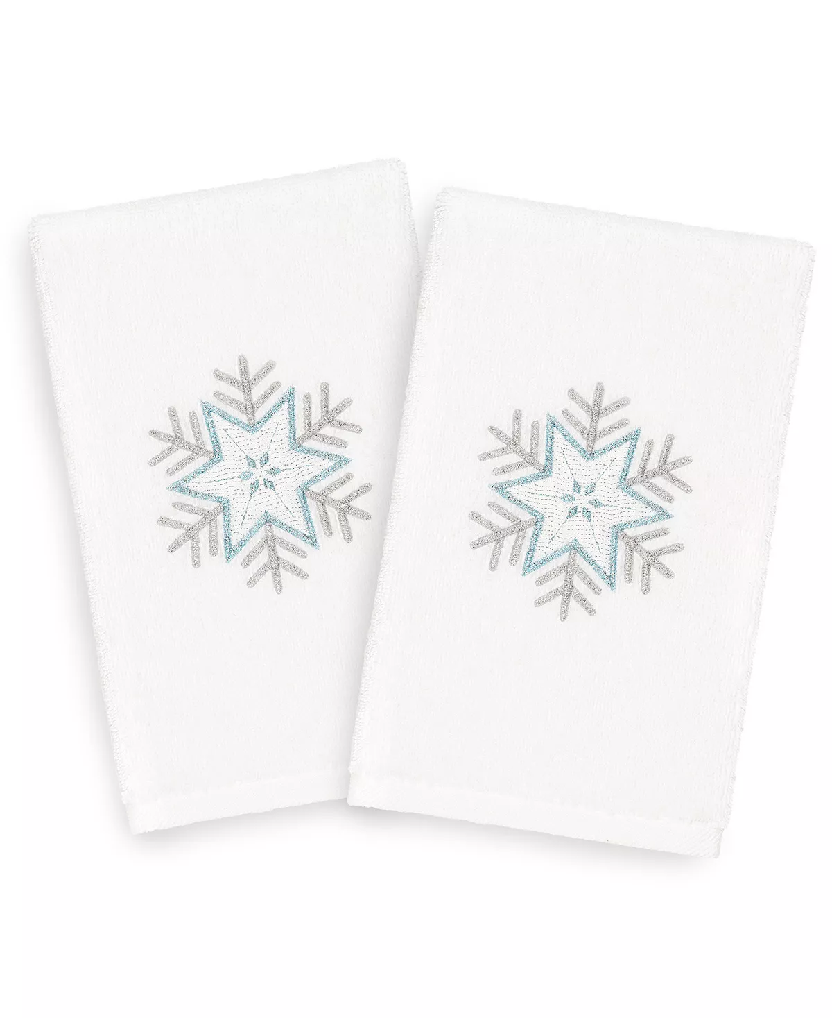 Linum Home Christmas Crystal 100% Turkish Cotton 2-Pc. Hand Towel Set 5 Linum Home Christmas Crystal 100% Turkish Cotton 2-Pc. Hand Towel Set - Image 3