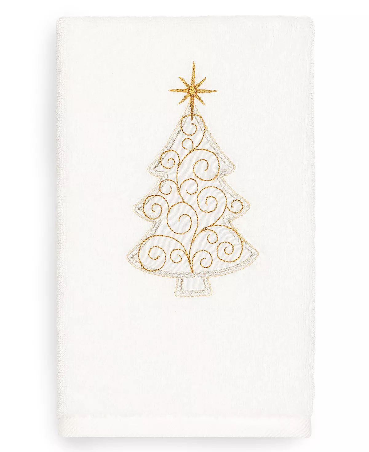Linum Home Christmas Tree Scroll 100% Turkish Cotton Hand Towel 5 Linum Home Christmas Tree Scroll 100% Turkish Cotton Hand Towel - Image 3