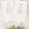 Linum Home Christmas Tree Scroll 100% Turkish Cotton 2-Pc. Hand Towel Set -Avanti Linens Shop 11189811 fpx