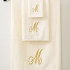 Avanti Bath Towels, Monogram Initial Script Ivory And Gold 27 X 52 Bath Towel -Avanti Linens Shop 1119571 fpx 2