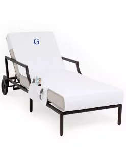 Linum Home Personalized 100% Turkish Cotton Chaise Lounge Cover With Side Pockets -Avanti Linens Shop 11304209 fpx
