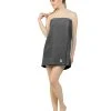 Linum Home 100% Turkish Cotton Terry Personalized Women's Bath Wrap - Dark Grey -Avanti Linens Shop 11336982 fpx