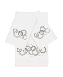 Linum Home Turkish Cotton Annabelle 3-Pc. Embellished Towel Set