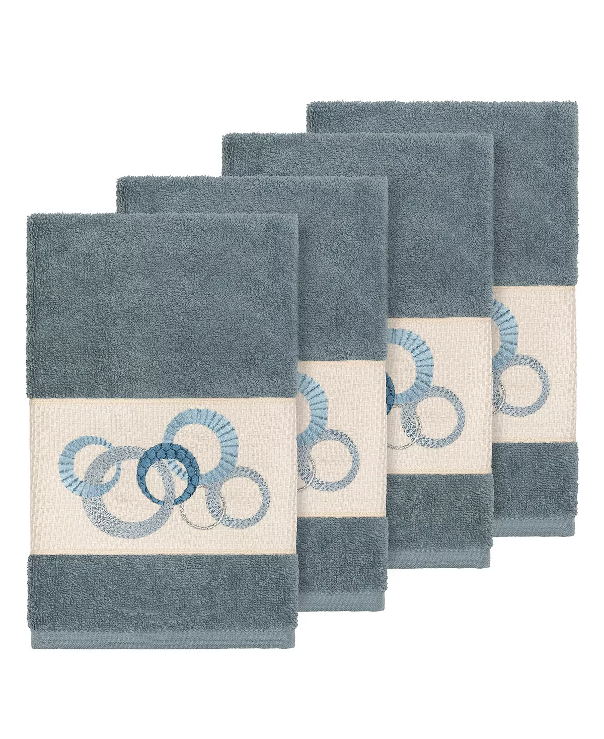 Linum Home Turkish Cotton Annabelle 4-Pc. Embellished Hand Towel Set 7 Linum Home Turkish Cotton Annabelle 4-Pc. Embellished Hand Towel Set - Image 5