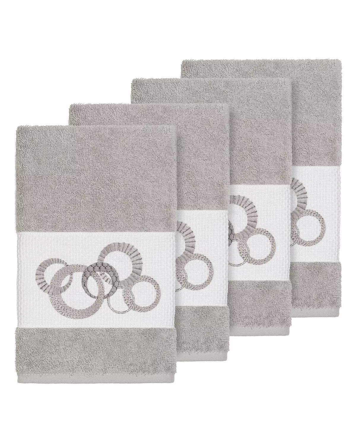 Linum Home Turkish Cotton Annabelle 4-Pc. Embellished Hand Towel Set 8 Linum Home Turkish Cotton Annabelle 4-Pc. Embellished Hand Towel Set - Image 6