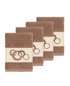 Linum Home Turkish Cotton Annabelle 4-Pc. Embellished Washcloth Set -Avanti Linens Shop 12721236 fpx