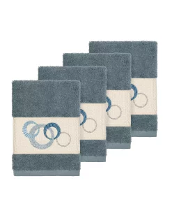 Linum Home Turkish Cotton Annabelle 4-Pc. Embellished Washcloth Set -Avanti Linens Shop 12721238 fpx