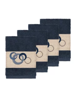 Linum Home Turkish Cotton Annabelle 4-Pc. Embellished Washcloth Set -Avanti Linens Shop 12721240 fpx