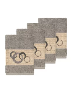 Linum Home Turkish Cotton Annabelle 4-Pc. Embellished Washcloth Set -Avanti Linens Shop 12721244 fpx