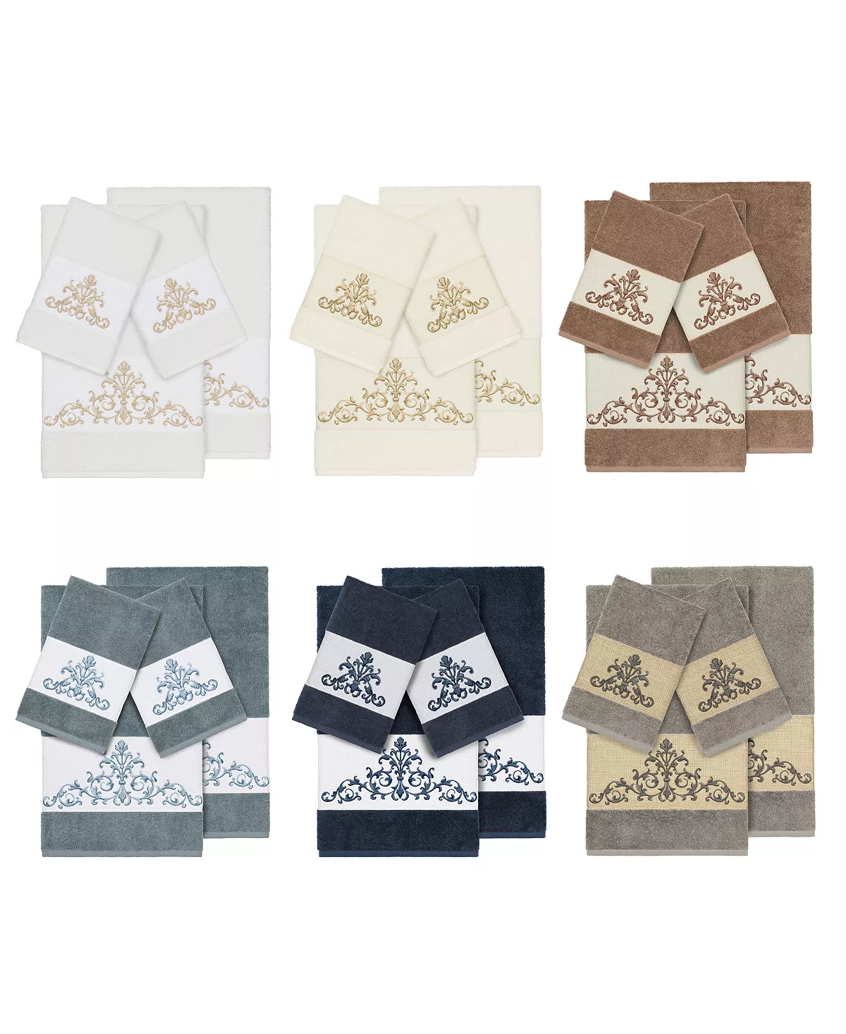 Linum Home Turkish Cotton Scarlet 4-Pc. Embellished Towel Set 4 Linum Home Turkish Cotton Scarlet 4-Pc. Embellished Towel Set - Image 2