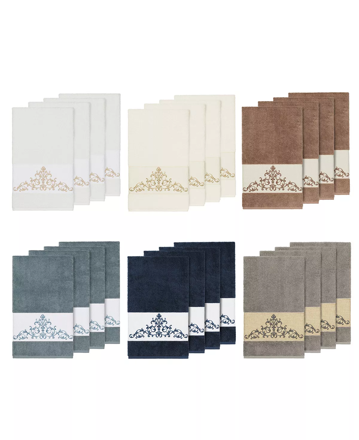 Linum Home Turkish Cotton Scarlet 4-Pc. Embellished Bath Towel Set 4 Linum Home Turkish Cotton Scarlet 4-Pc. Embellished Bath Towel Set - Image 2