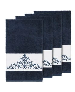 Linum Home Turkish Cotton Scarlet 4-Pc. Embellished Bath Towel Set
