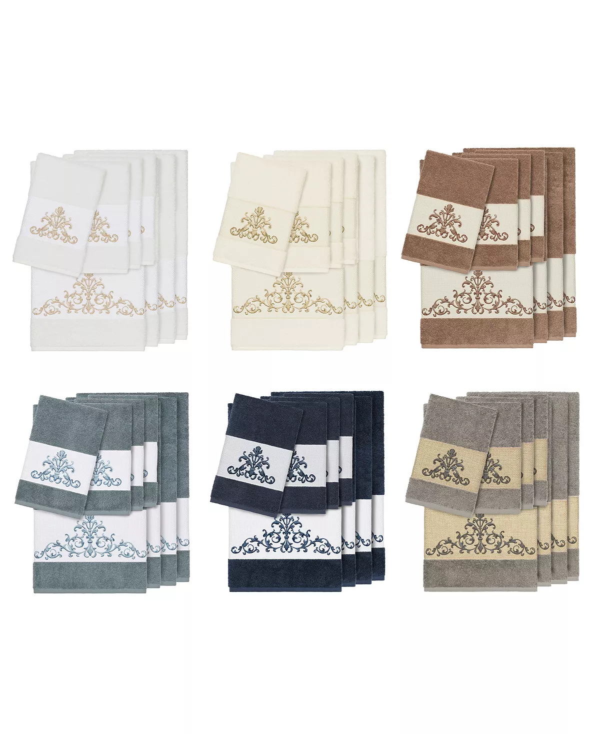 Linum Home Turkish Cotton Scarlet 8-Pc. Embellished Towel Set 4 Linum Home Turkish Cotton Scarlet 8-Pc. Embellished Towel Set - Image 2