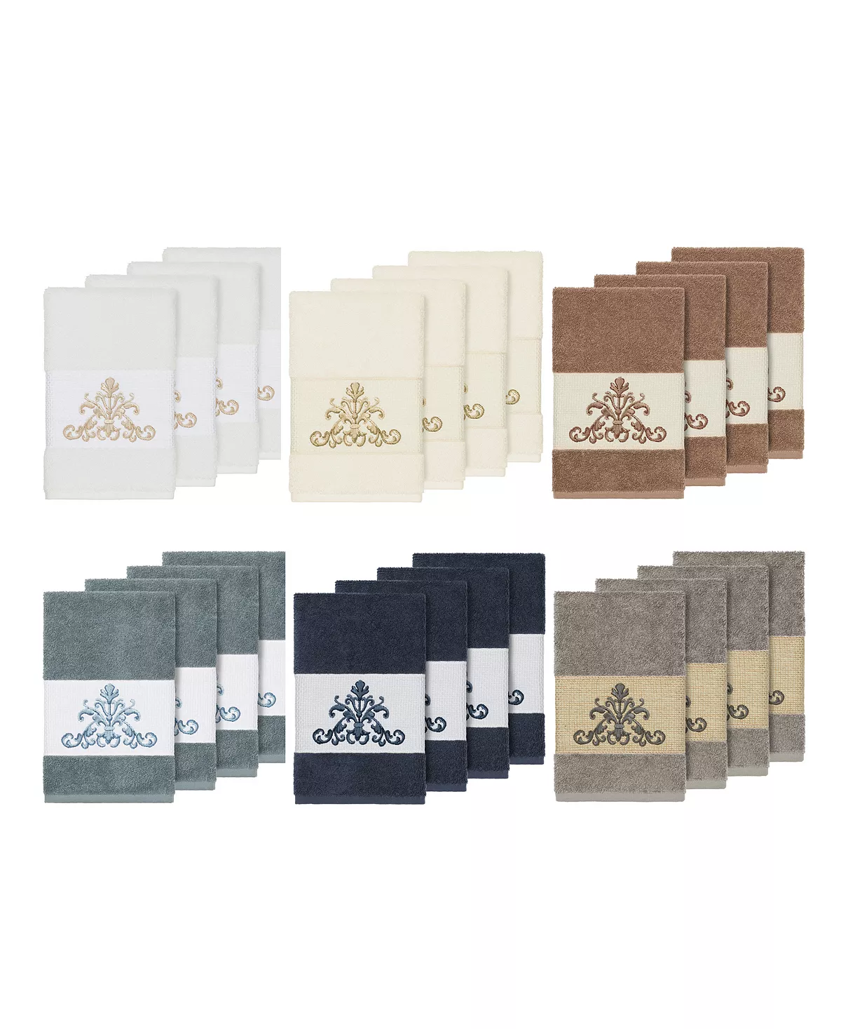 Linum Home Turkish Cotton Scarlet 4-Pc. Embellished Hand Towel Set 4 Linum Home Turkish Cotton Scarlet 4-Pc. Embellished Hand Towel Set - Image 2