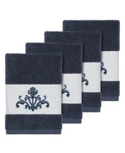 Linum Home Turkish Cotton Scarlet 4-Pc. Embellished Washcloth Set