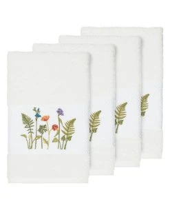 Linum Home Turkish Cotton Serenity 4-Pc. Embellished Hand Towel Set