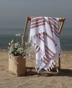 Linum Home Personalized Herringbone Pestemal Beach Towel -Avanti Linens Shop 12777349 fpx