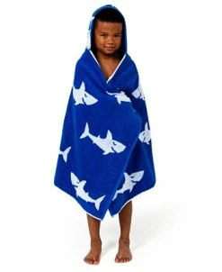 Linum Home Kids 100% Turkish Aegean Cotton Hooded Easy Bath And Beach Wrap For Boys -Avanti Linens Shop 13629095 fpx