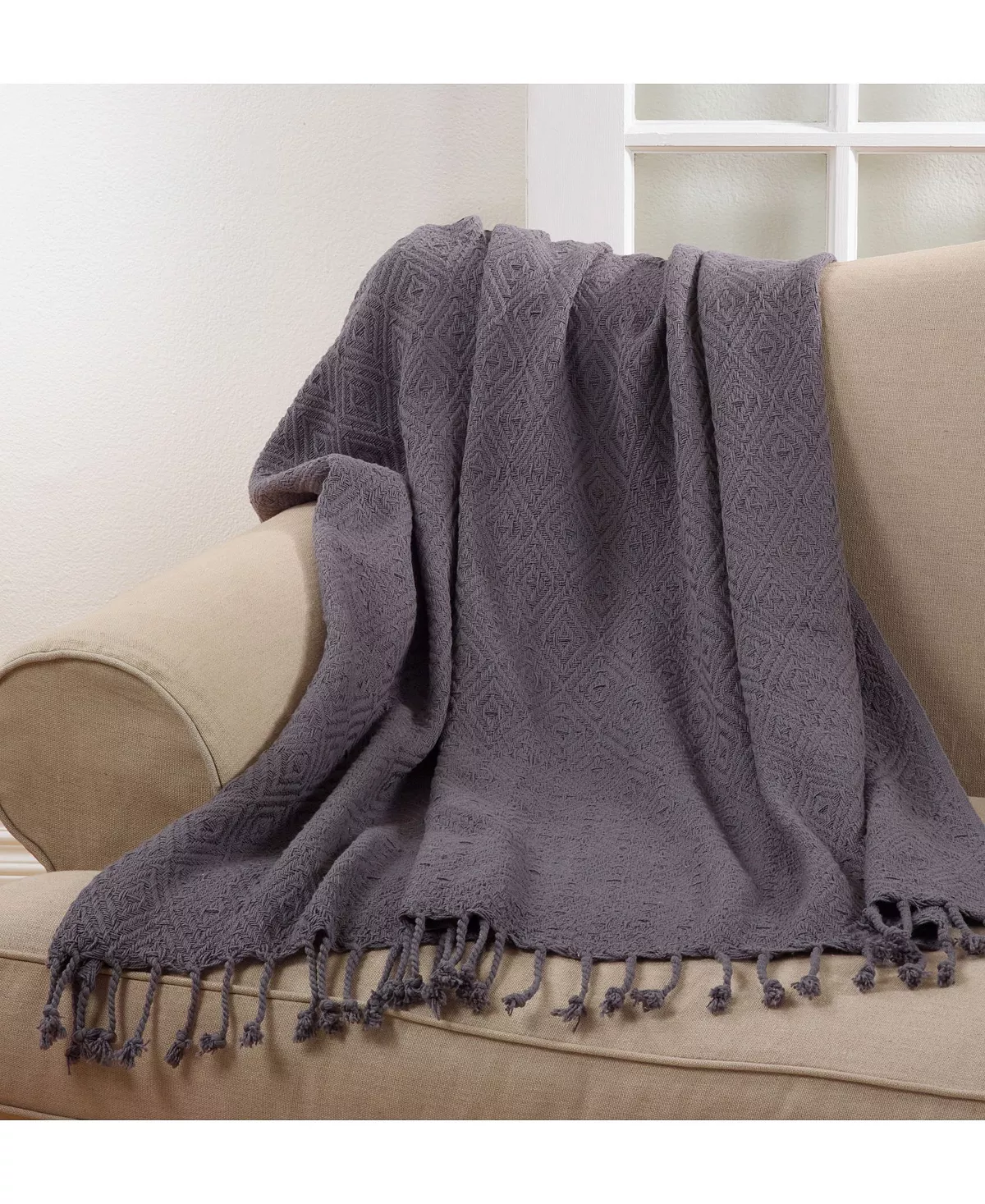 Saro Lifestyle Diamond Weave Throw 4 Saro Lifestyle Diamond Weave Throw - Image 2