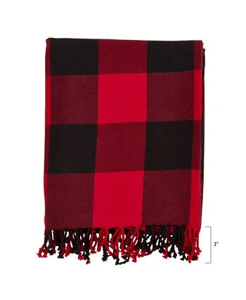 Saro Lifestyle Buffalo Plaid Fringed Throw 5 Saro Lifestyle Buffalo Plaid Fringed Throw - Image 3