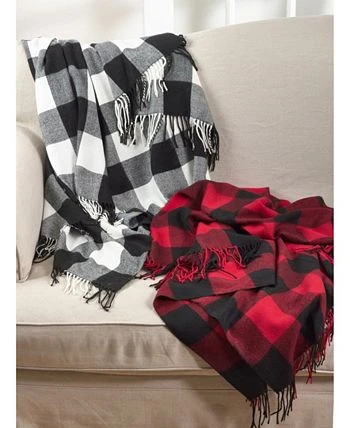 Saro Lifestyle Buffalo Plaid Check Tassel Throw 4 Saro Lifestyle Buffalo Plaid Check Tassel Throw - Image 2